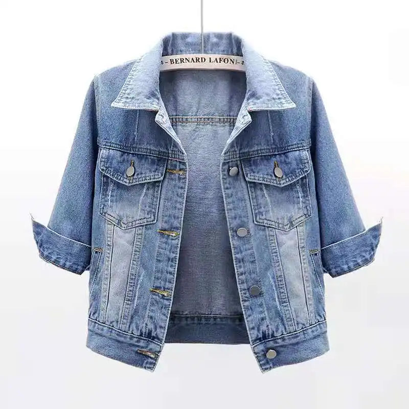 Women Denim Jean Jackets Casual Tops