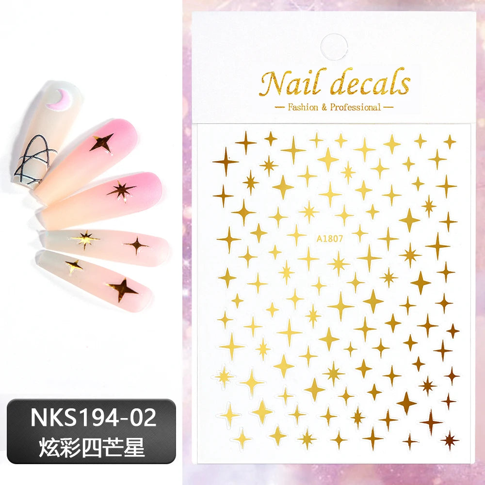 3D Star Nail Art Stickers