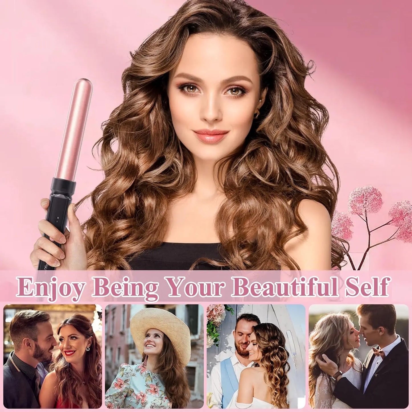 5 in 1 Curling Iron Set, Hair Curlers with Interchangeable Ceramic Barrels (0.76"-1.25"), Hair Crimper, Wand Curling Iron & Wave