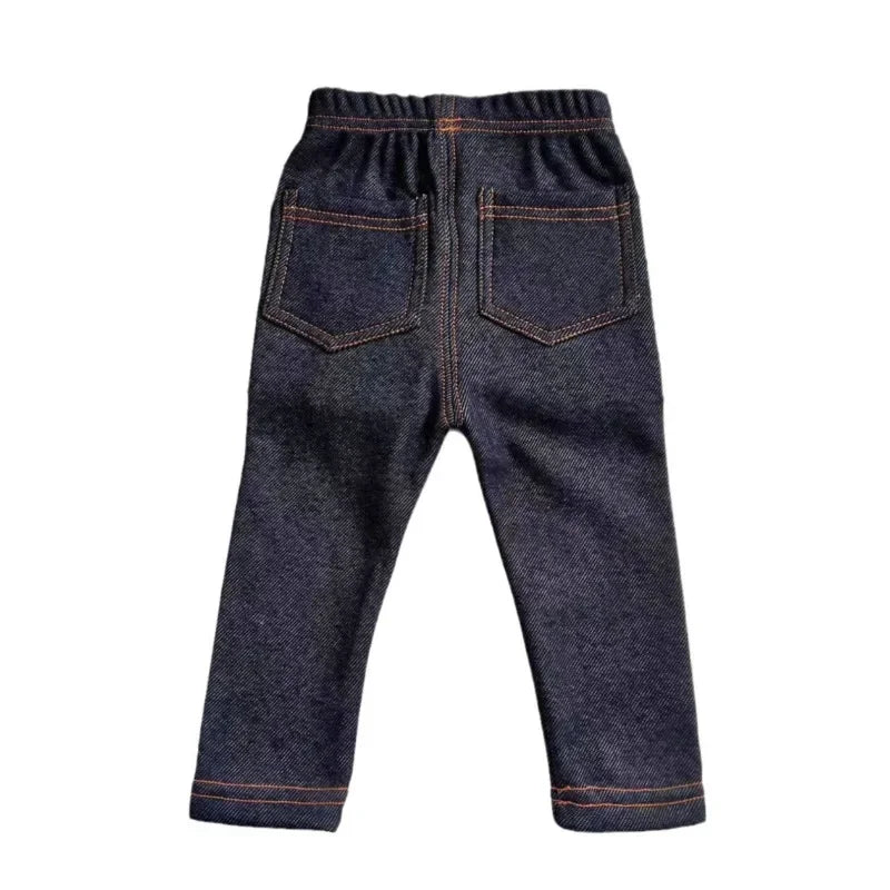 Children's Thin velvet Elastic Belt Jeans