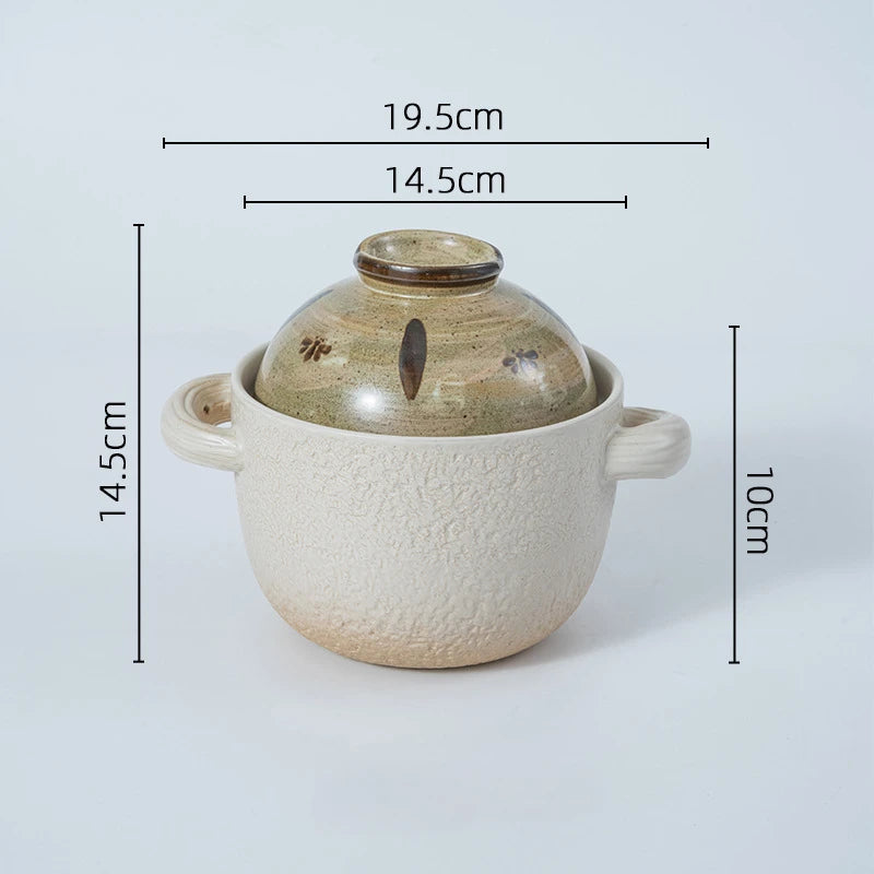 Casserole One Person Earthenware Japanese Style High Temperature Resistant Stew Pot Gas Rice Noodle Congee Tile Pot