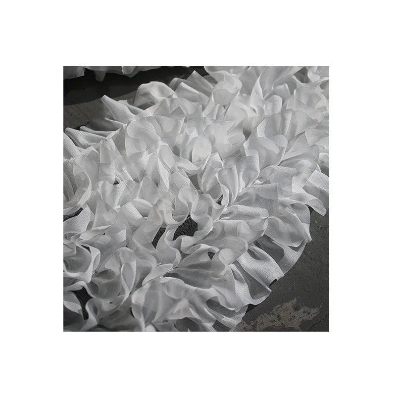 Large lace fabric with three-dimensional ruffles handmade DIY flower bouquet decorative designer fabric accessories