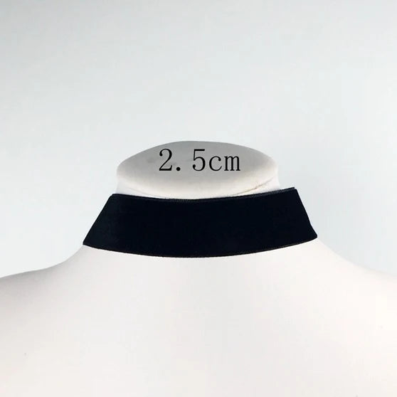 Punk Gothic Soft Black Velvet Choker