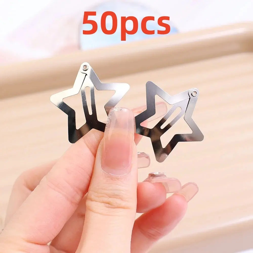 Star Hair Metal Snap Clip Hairpins