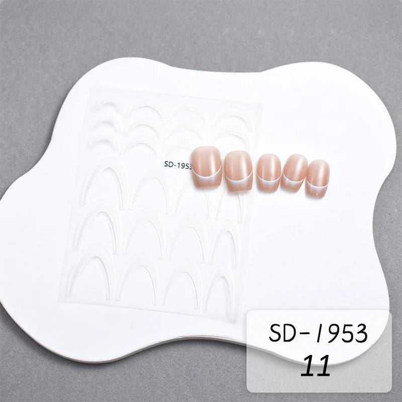 3 D White Bow knot Flower Nail Art Sticker