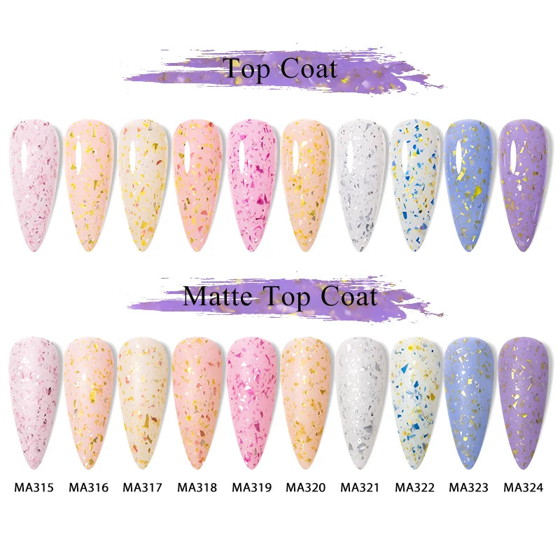 Gold Foil Glitter Rubber Base Nail Gel Polish