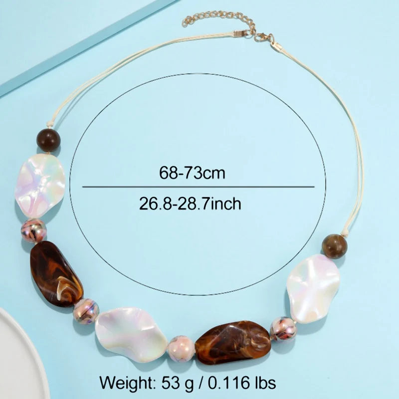 Rope Chain Acrylic Beads Statement Necklace