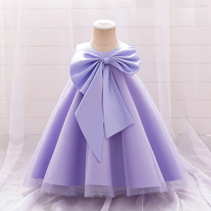 Big Bow Luxury Baptism Ball Gown Princess Dress