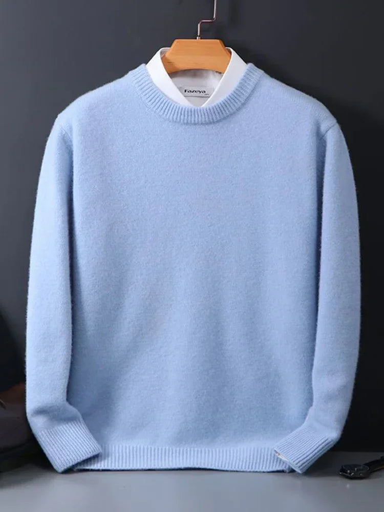 Cashmere Loose Knitted Bottom Korean Casual Men Top