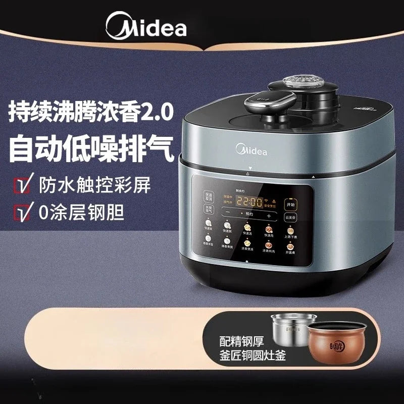 220V Midea Electric Pressure Cooker Stainless Steel Dual Pot Smart Multicooker for Home Kitchen DW