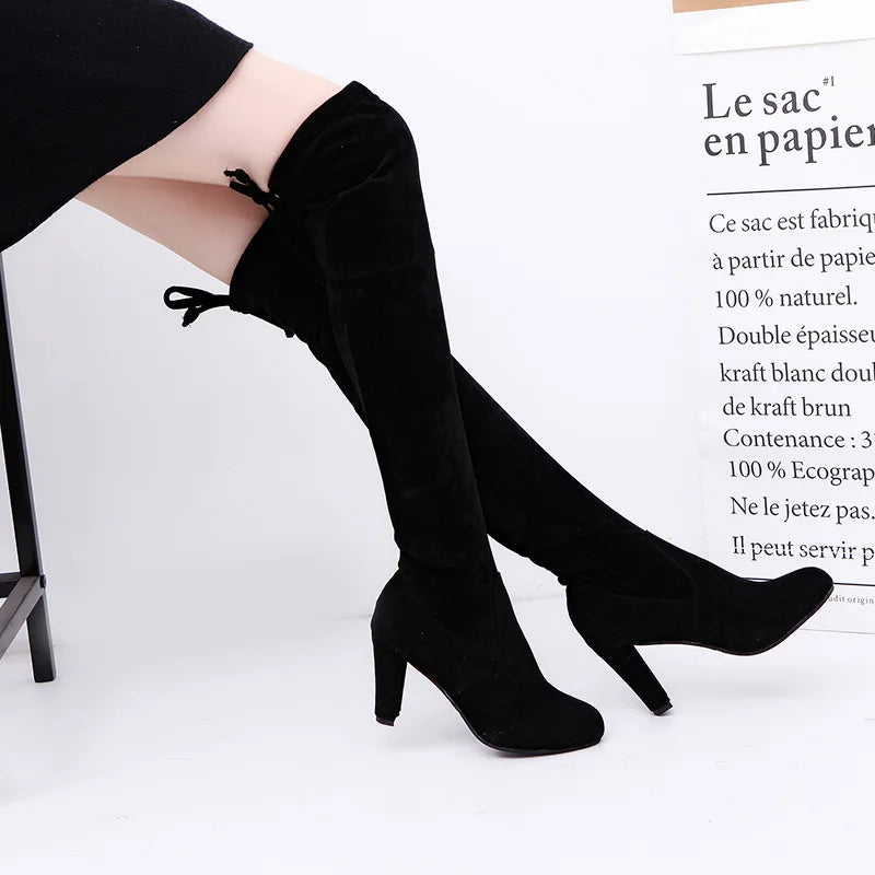 Women Stretch Fabrics High Heel Long Boots