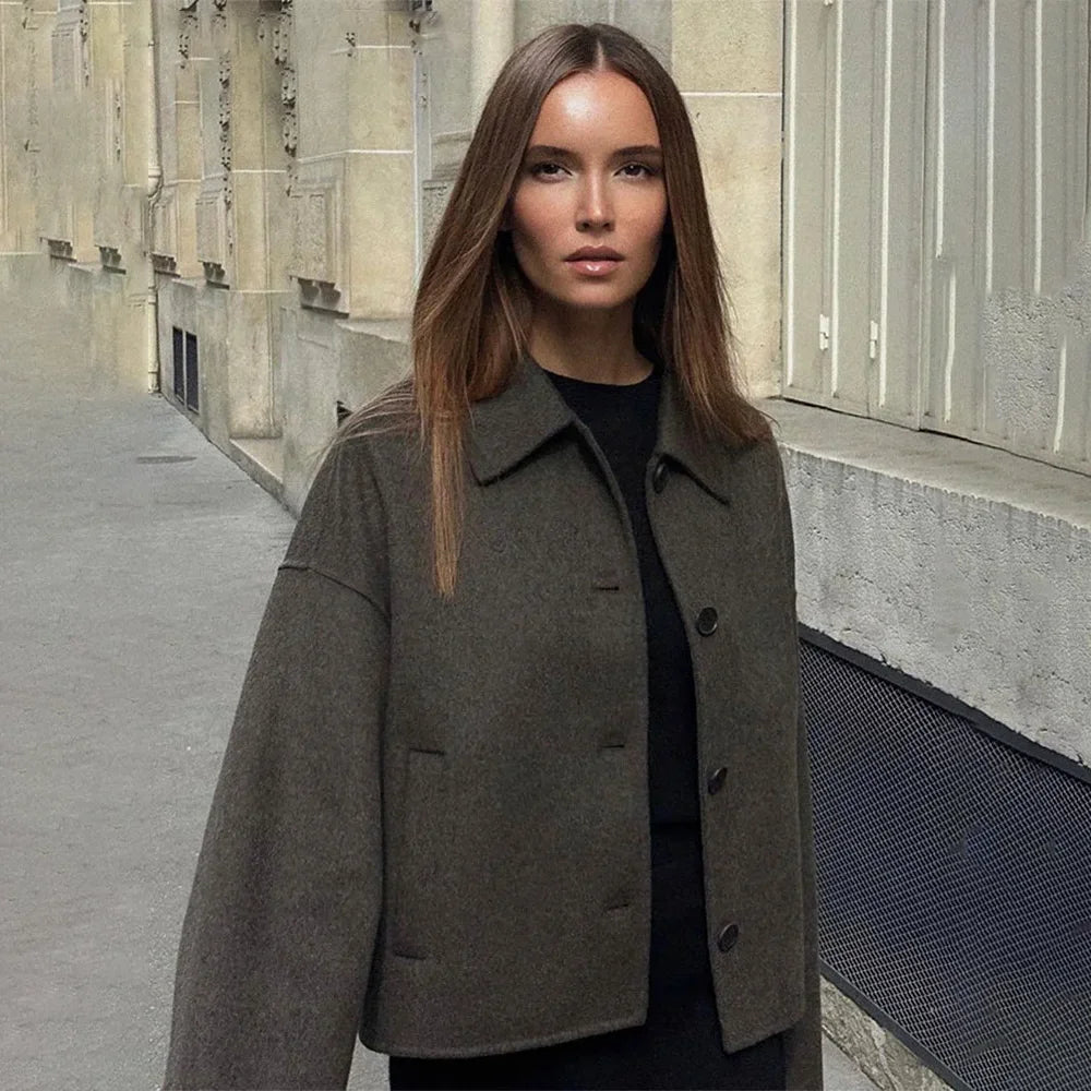 Woolen Elegant Fashion Casual Lady Coat