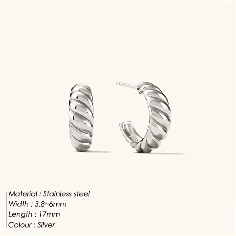 Croissant Curved Hoop Earrings