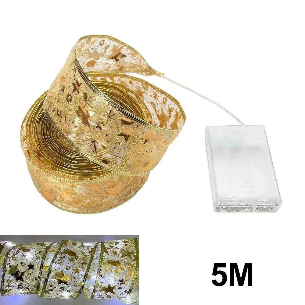 Christmas Ribbon Fairy Light Christmas Decor