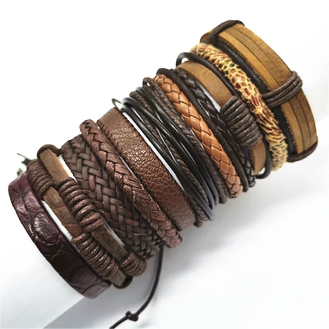 10 Pcs/set Black Wrap Fashion Handmade Bracelets