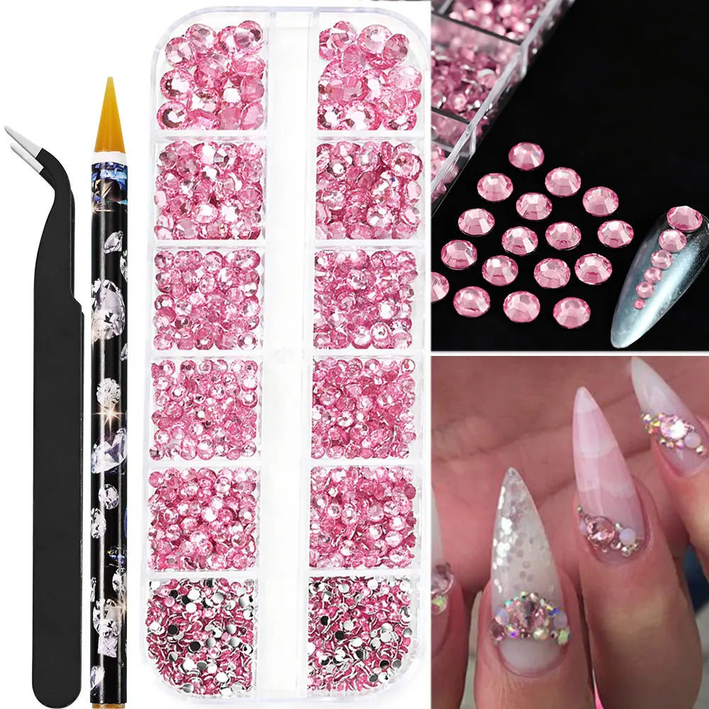 Half Round Pearls Beads 3 D Nail Charms