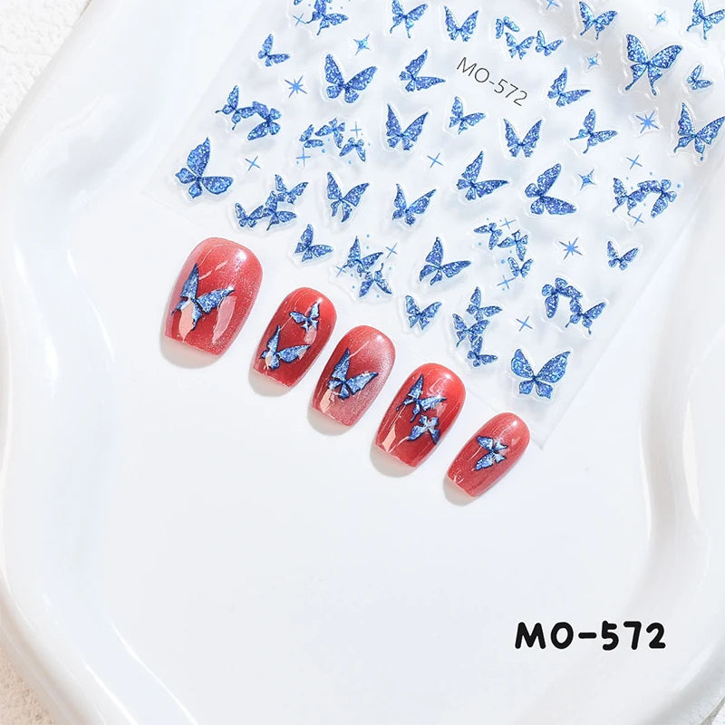 3 D White Bow knot Flower Nail Art Sticker