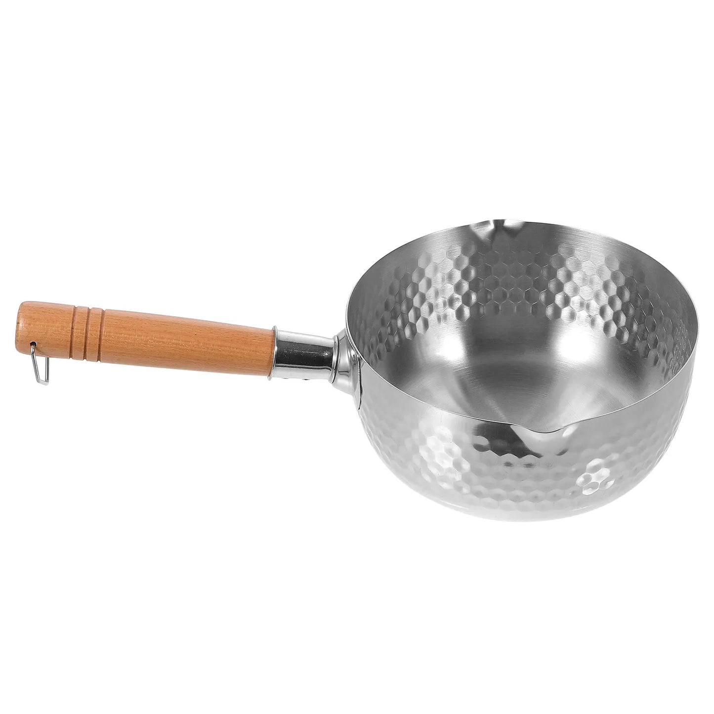 Snow Pan Wooden H Stainless Steel Donabe Pot Soup Sauce Pour Spout Asian Cooking Japanese Metal Cookware Heat Resistant Even