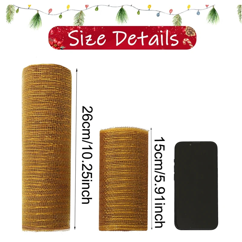 1Roll Christmas Mesh Ribbon DIY Bow