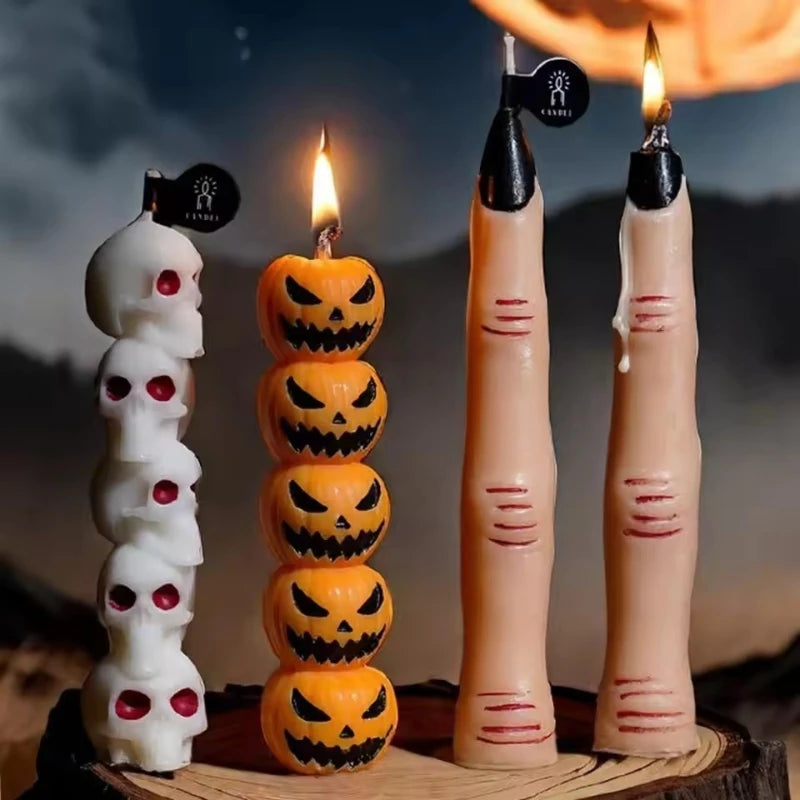 Halloween 2025: Scented Pumpkin Candles with Skull Design - Perfect Decorations for Festive Parties, Ideal Ornaments & Gifts