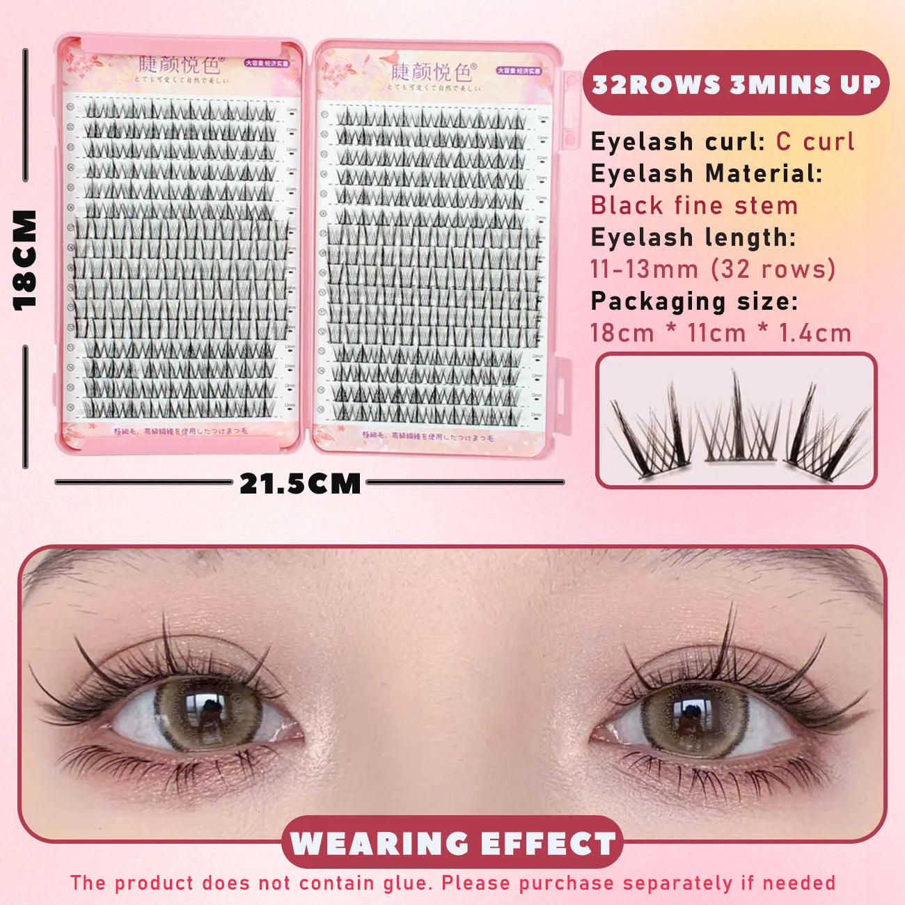 32 Rows Large Capacity Eyelashes Extension