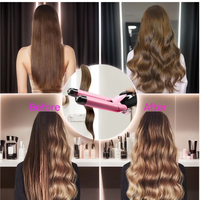 IRUIBEAUTY Professional Hair Curling Iron Ceramic Triple Barrel Hair Curler Irons Hair Styler Hair Waver Styling Tools