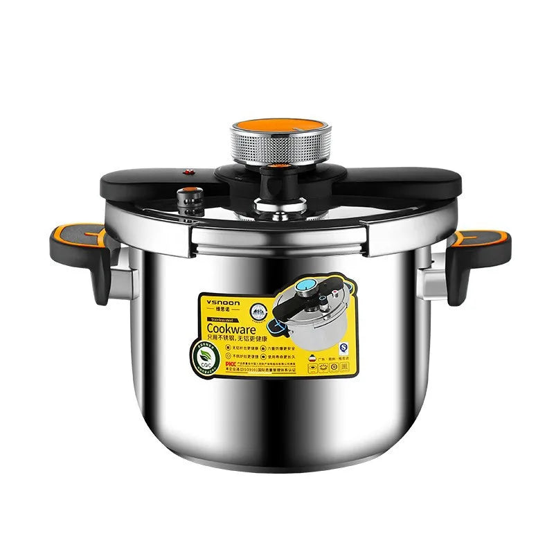 New Stainless Steel Pressure Cooker for Home Use - Small Size Explosion-Proof Pot Compatible with Gas & Induction Cooktops
