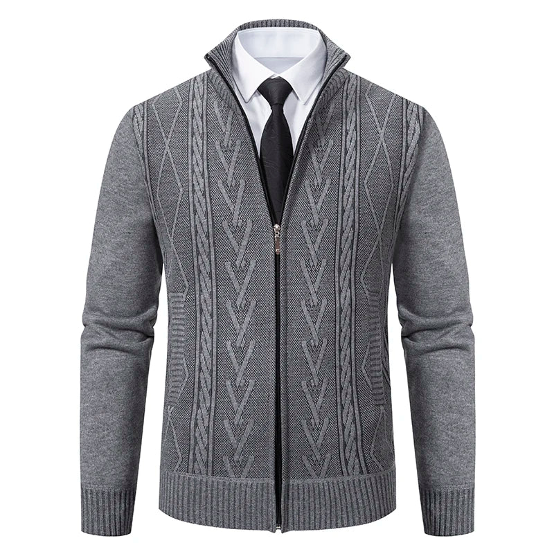 Cashmere padded warm casual men's knitted sweater coat
