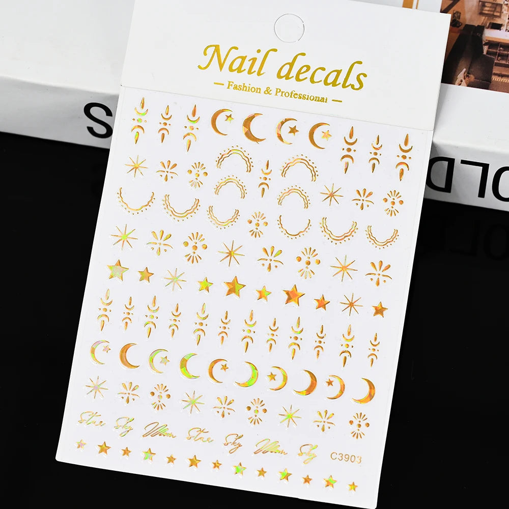 3 D Bronzing Nail Art Sticker