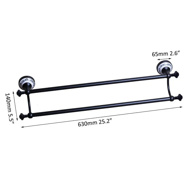JIENI Wall Mounted Matte Black Washroom Bathroom Accessories Towel Ring Rack Paper Holder Toilet Brush Holder Frosted Glass Cup