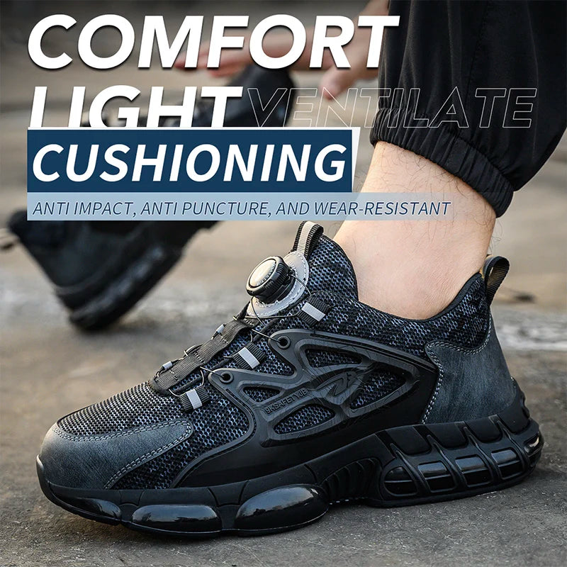 Men's Rotating Button Safety Air Cushion Shoes Puncture Proof