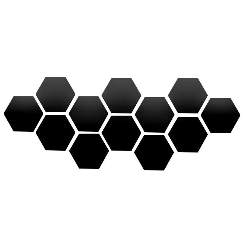 6/12 pcs 3-D Hexagon Mirror Wall Sticker