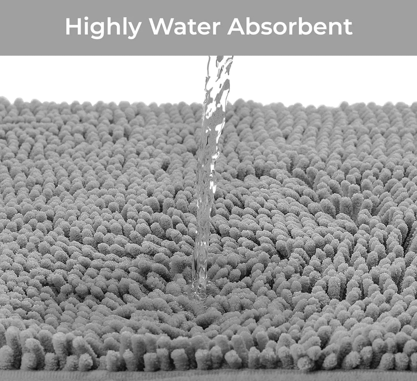 Chenille Absorbent Soft Plush Bath Mat