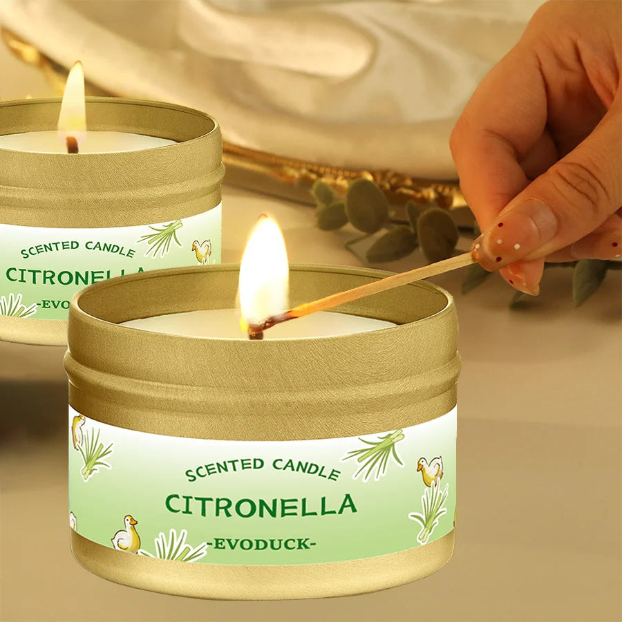 Premium Citronella Scented Candles – 3 Oz High-Quality Soy Wax, Lemongrass & Citronella Essential Oil, Portable & Easy to Use