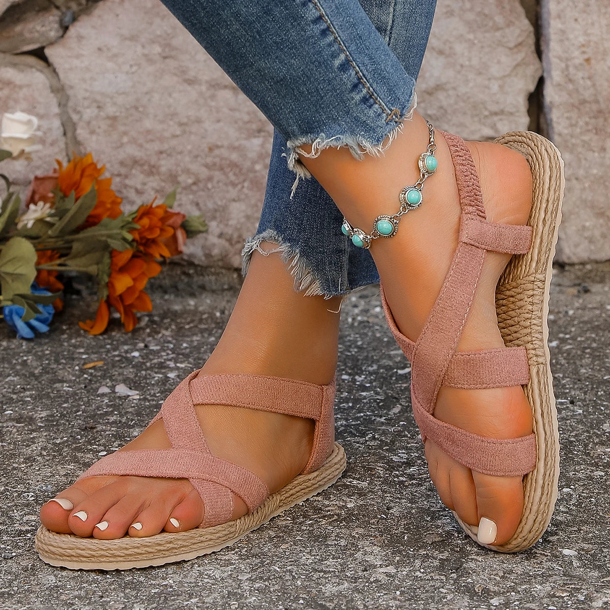 Women's fashion trend anti-slip flat sandals