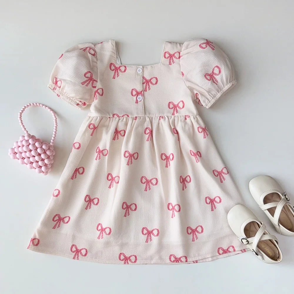 Bear Leader New Bow Print Casual Dresses