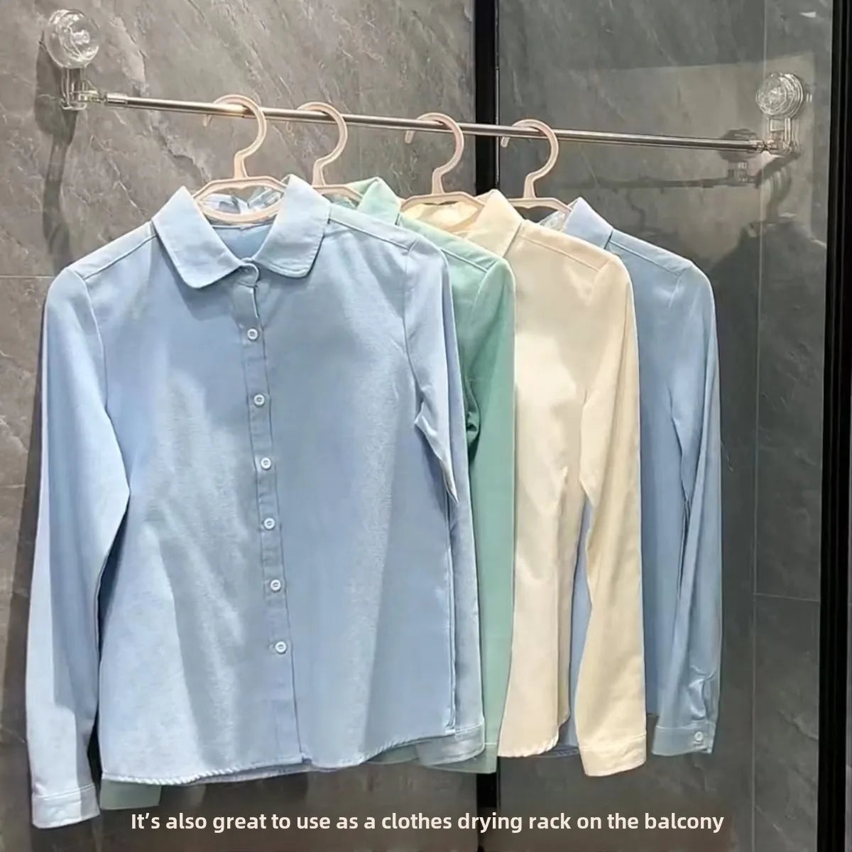 Suction cup Wall Towel Rack no drilling single rod retractable towel rack self-adhesive storage rack kitchen bathroom accessorie