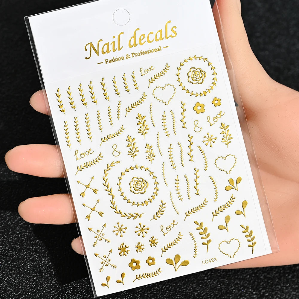 3 D Bronzing Nail Art Sticker