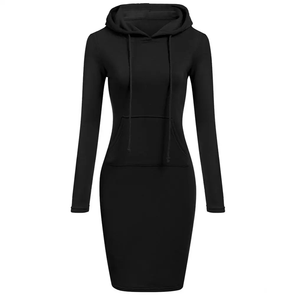 Warm Sweatshirt Long-sleeved lady Dress