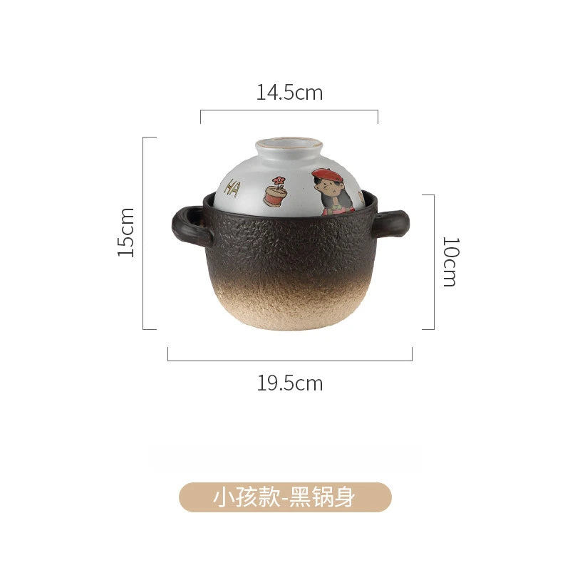 Casserole One Person Earthenware Japanese Style High Temperature Resistant Stew Pot Gas Rice Noodle Congee Tile Pot
