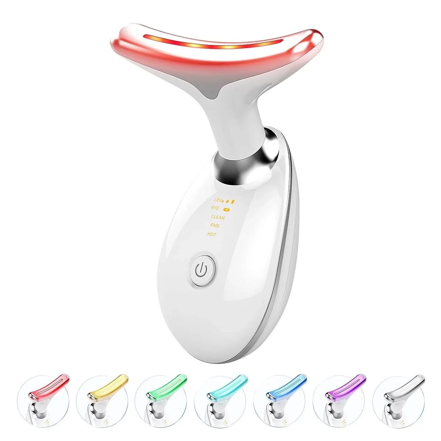 7 Color EMS Neck Beauty Device Face Lifting Massager Double Chin Remover Anti Wrinkle LED Photon Skin Tightening Facial Massager