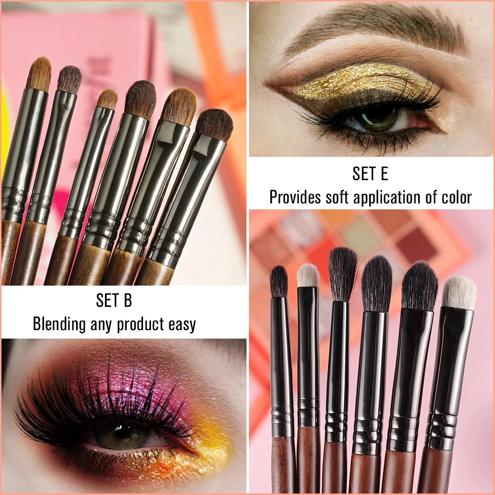 Cosmetic 2/6 pcs Makeup Eye Shadow Brush