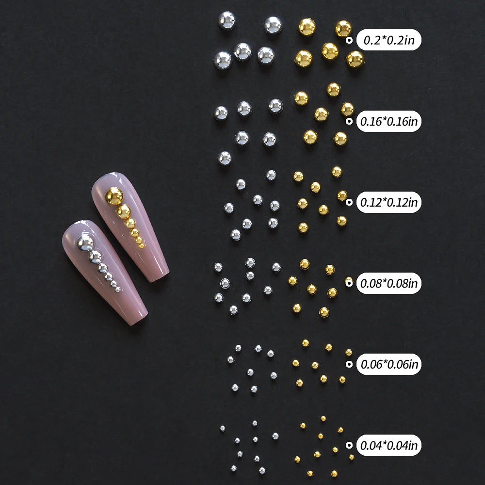 1 Box Half Round Flat back Nail Rhinestones