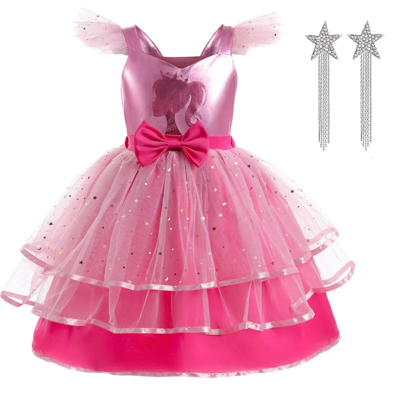 Girl's sequin bow princess dress