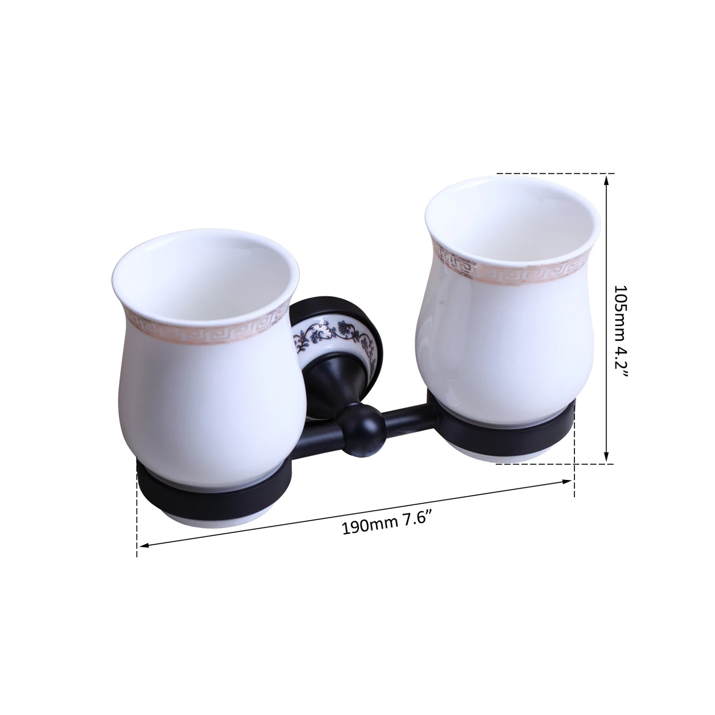 JIENI Wall Mounted Matte Black Washroom Bathroom Accessories Towel Ring Rack Paper Holder Toilet Brush Holder Frosted Glass Cup