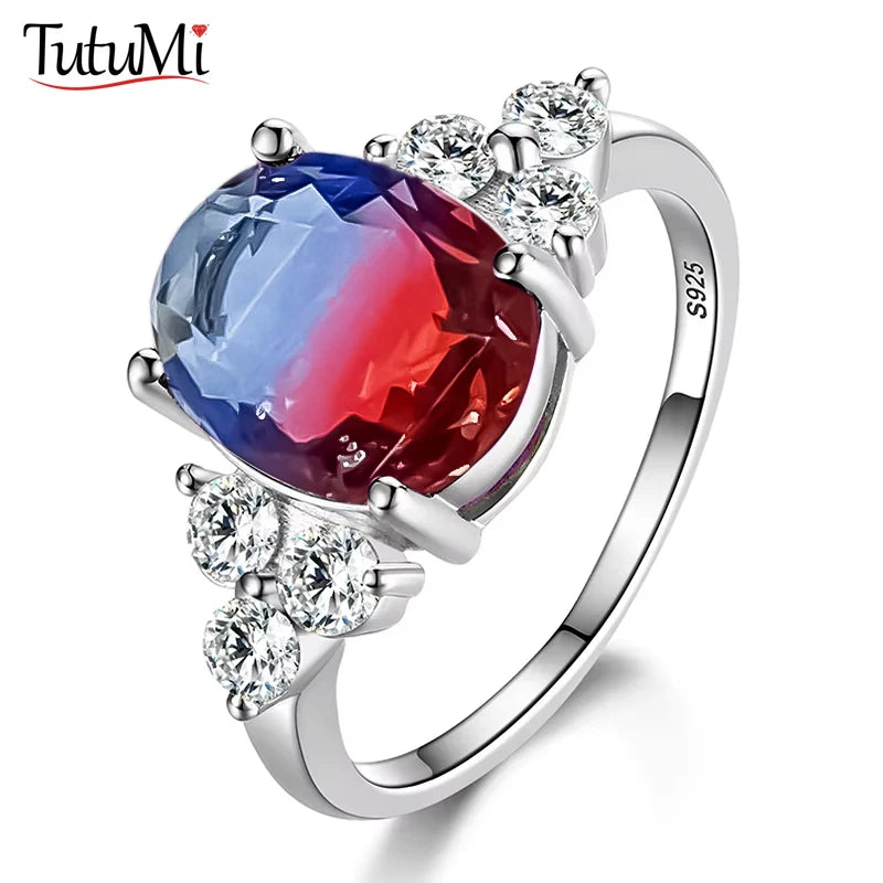 Rings Champagne Zircon Oval Stone