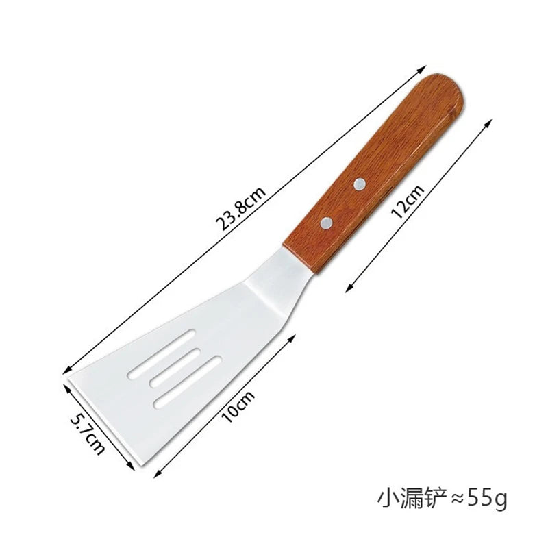Stainless Steel Spatula and Grill Scraper Non Stick Durable Barbecue Cooking Tools Pizza Shovel Pancake Beef BBQ Utensils