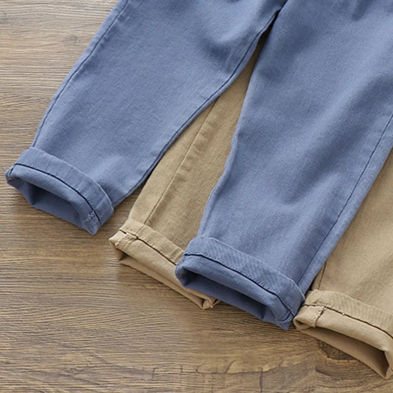 Boys' Cartoon Embroidered Casual Pants