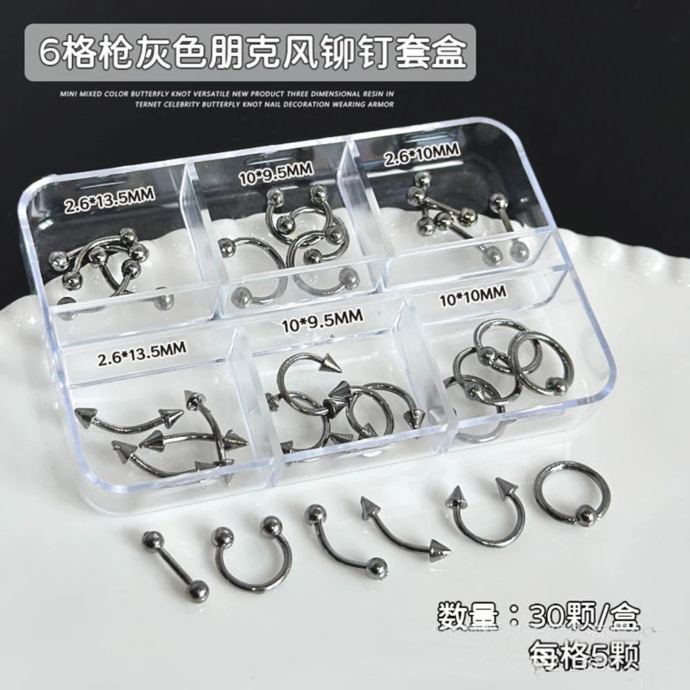 Nail Piercing Punk Nail Charms