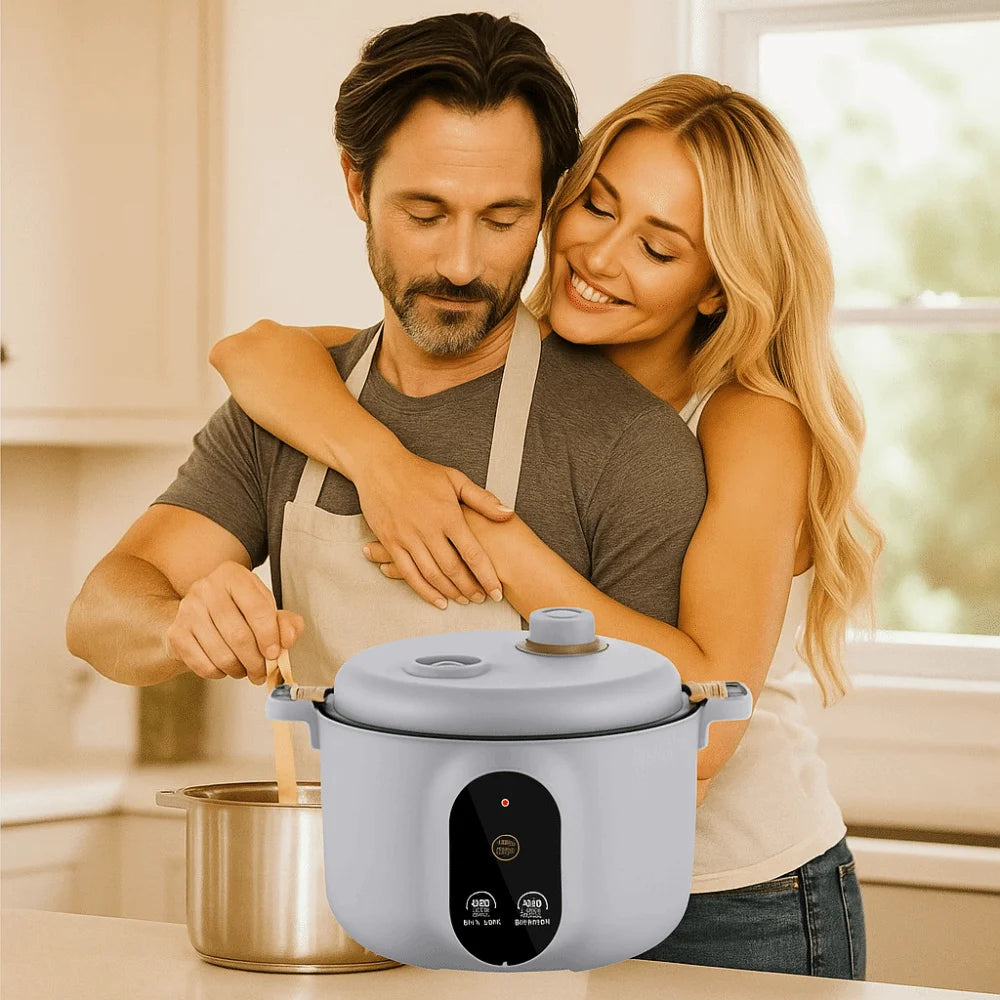 Easy 20cm Micro Pressure Cooker 2 L Non Stick Pressure Cooking Pot Quick Heating Anti-overflow Soup Stew Pot Household